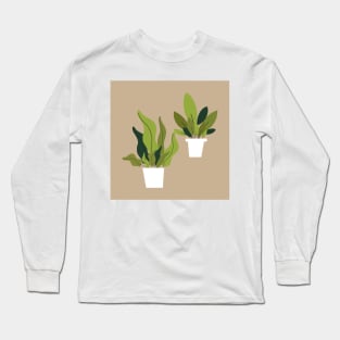 Mid Century Modern Planters (bkgrnd) Long Sleeve T-Shirt